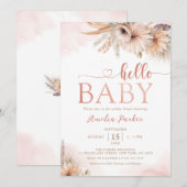 Hallo Baby shower Boho Pampas Grass Floral Desert Kaart (Voorkant / Achterkant)