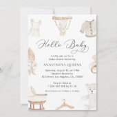 Hallo Baby shower Boho White Kaart (Voorkant)