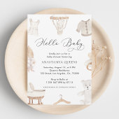 Hallo Baby shower Boho White Kaart