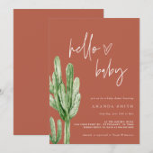 Hallo Baby shower Cactus Genderneutrale Woestijn Kaart (Voorkant / Achterkant)