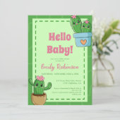 Hallo Baby shower Cactus Kaart (Staand voorkant)