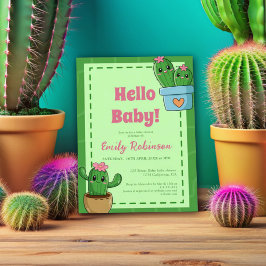 Hallo Baby shower Cactus Kaart