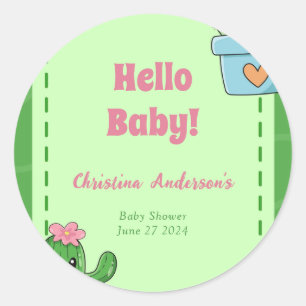 Hallo Baby shower Cactus Ronde Sticker