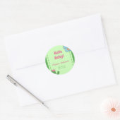 Hallo Baby shower Cactus Ronde Sticker (Envelop)