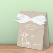 Hallo Baby shower Chic Beige Minimalist Bedankdoosjes