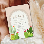 Hallo Baby shower Eenvoudige Neutrale Boho Cactus  Kaart