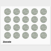 hallo Baby shower Genderneutrale Boho Sage Green Ronde Sticker (Vel)