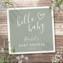 hallo Baby shower Genderneutrale Boho Sage Green