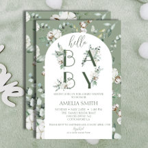 Hallo Baby Shower Geslacht Neutraal Boho Salie Gro
