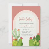 Hallo Baby shower Geslachtsneutrale Boho cactus Ar Kaart (Voorkant)