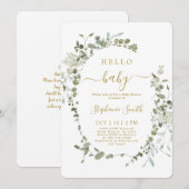 Hallo Baby shower GroenEnergie Kaart (Voorkant / Achterkant)