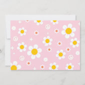 Hallo Baby shower Groovy Retro Boho Daisy Kaart (Achterkant)