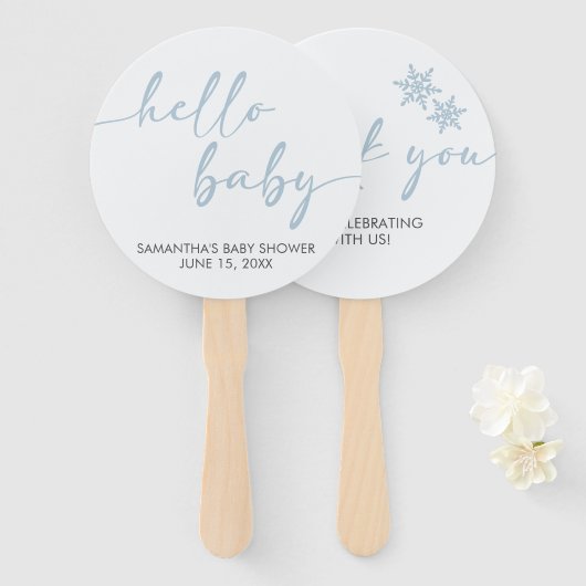 Hallo Baby Shower Handwaaier (Voorkant en achterkant)