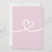 Hallo Baby shower Hart Baby Roze Minimalist Kaart (Achterkant)