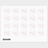 Hallo Baby Shower Meisje Stof Roze Cute Hart Ronde Sticker (Vel)