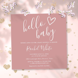 Hallo Baby Shower Meisje Stof Roze Roze Cute Hart Kaart