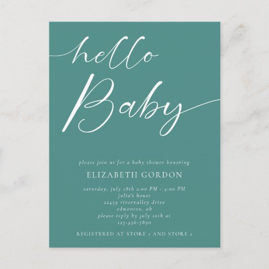 hallo Baby shower minimalistisch geslacht Neutral  Briefkaart (Voorkant)