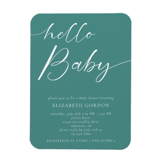 hallo Baby shower minimalistisch geslacht Neutral  Magneet (Verticaal)