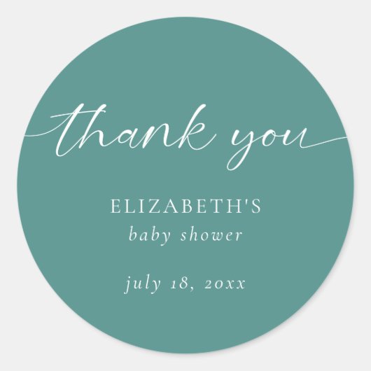 hallo Baby shower minimalistisch geslacht Neutral Ronde Sticker (Voorkant)