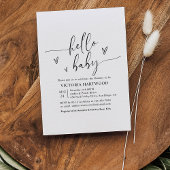 Hallo Baby shower Minimalistisch hartscript Kaart
