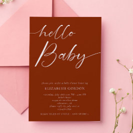 hallo Baby shower minimalistisch koper Neutral Boh Kaart