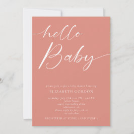 hallo Baby shower minimalistisch roze meisje Boho Kaart