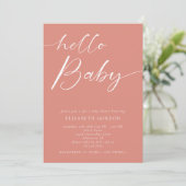 hallo Baby shower minimalistisch roze meisje Boho Kaart (Staand voorkant)