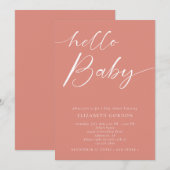 hallo Baby shower minimalistisch roze meisje Boho Kaart (Voorkant / Achterkant)