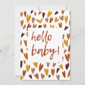 Hallo Baby shower Modern Hearts Genderneutraal Kaart (Voorkant)
