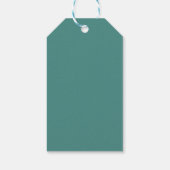 Hallo Baby Shower Moderne Script Teal Elegant Cadeaulabel (Achterkant)