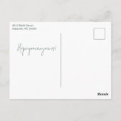  Hallo Baby shower Munt Sage Roze Bloem Briefkaart (Achterkant)