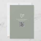 Hallo Baby Shower Neutrale Saliegroene QR Code Kaart (Achterkant)
