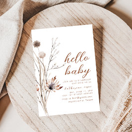 Hallo Baby shower Party Nodig Boho Wildflower uit Kaart