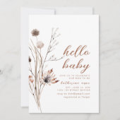 Hallo Baby shower Party Nodig Boho Wildflower uit Kaart (Voorkant)