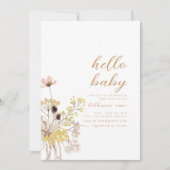Hallo Baby shower Party Nodig Boho Wildflower uit Kaart (Voorkant)