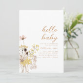 Hallo Baby shower Party Nodig Boho Wildflower uit Kaart (Staand voorkant)