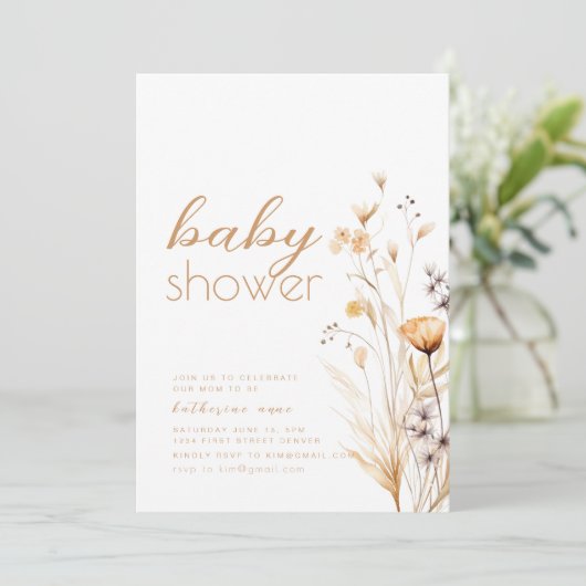 Hallo Baby shower Party Uitnodiging Sjabloon Wit (Staand voorkant)