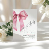Hallo Baby shower Pink Bow Kaart