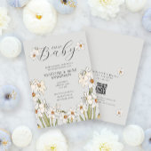 Hallo Baby shower Spring Daffodil QR Code Kaart