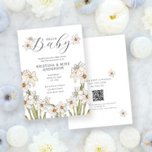 Hallo Baby shower Spring Daffodil QR Code