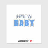 Hallo Baby Shower Sticker voor jongen (Vel)