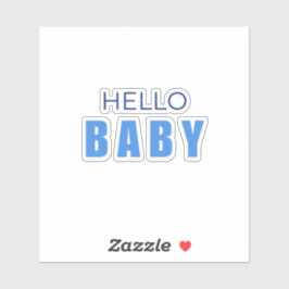 Hallo Baby Shower Sticker voor jongen 