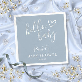 Hallo Baby Shower Stofblauwe Babyjongen Schattig H Servet