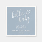 Hallo Baby Shower Stofblauwe Babyjongen Schattig H Servet (Voorkant)