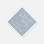 Hallo Baby Shower Stofblauwe Babyjongen Schattig H Servet (Hoek)
