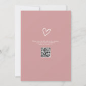 Hallo Baby shower Stoffig Roos QR Code Baby Meisje Kaart (Achterkant)