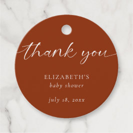hallo Baby shower Terra cotta Neutral Bohemian Bedankjes Labels