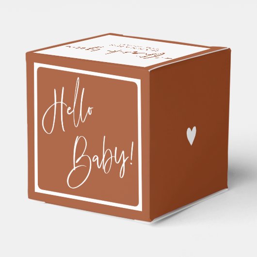 Hallo Baby shower Terracotta Bohemian Earthy Bedankdoosjes (Achterkant)