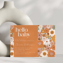 Hallo Baby shower Terracotta Boho Floral Cute