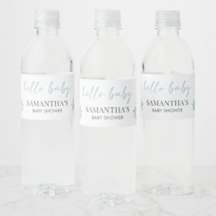 Hallo Baby Shower Waterfles Etiket